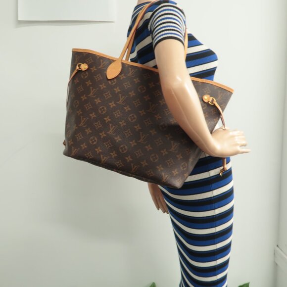 Louis Vuitton Neverfull Brown W/P Monogram Canvas Shoulder Bag - Picture 12 of 12